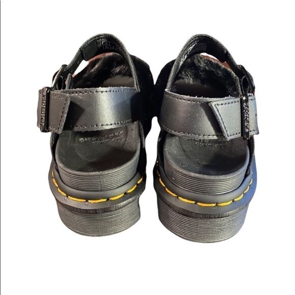 NEW! Dr. Martens Voss ll Fluffy Women's Black Sandals 11 - Picture 5 of 7